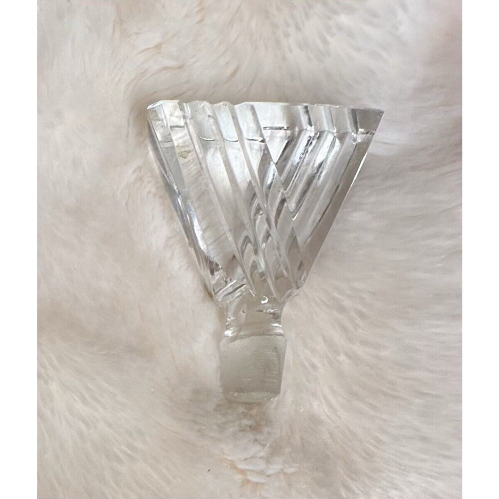 Set of 2 Crystal Lead Cut Clear Glass Perfume Bottles with Stoppers Vanity Decor - Picture 16 of 16